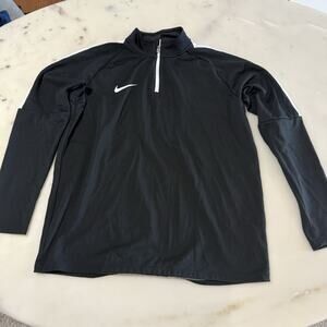 Nike Academy Women's L Dri-FIT 1/4-Zip Lightweight Pullover Black Tech Fabric